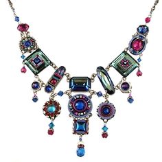 Firefly La Dolce Vita Elaborate Necklace Collectible Bohemian Multicolor Necklace, Whimsical Multicolor Pendant Necklace, Luxury Multicolor Glass Necklaces, Firefly Necklace, Firefly Jewelry, Bohemian Multicolor Multi-stone Necklace, Aqua Glass, Woven Necklace, Necklace Extender