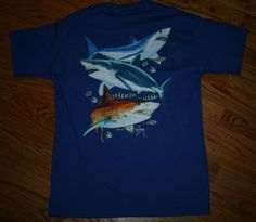 Guy Harvey T-Shirt Original Youth X-Large Blue fishing tee #guyharvey Kids Tops, Cotton Shorts, T Shirts, The Originals, Mens Tshirts, Mens Tops