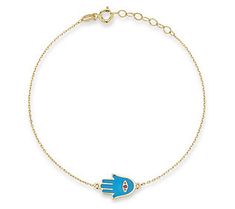 Adorn yourself with this bohemian bracelet that's elegantly crafted with a stunning blue hamsa hand complete with an evil eye jewel. From Luminosa Gold. Blue Hamsa, Hamsa Bracelet, Bohemian Bracelets, Hamsa Hand, Evil Eye, Ruby, Jewelry Bracelets, Yellow Gold, Bracelet