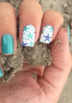 Nail Art Summer Beach, Beach Nail Art Designs, Nail Holiday, Beach Themed Nails, Beach Nail Art, Beach Nail Designs, Gel French Manicure, Summer Nails Beach, Nail Design Inspiration