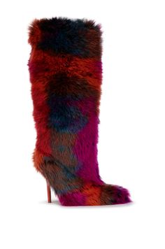 These knee-high boots feature a pointed toe and stiletto heel, adding a touch of sophistication to any outfit. Made with colorful faux fur, these boots are sure to make a statement for any formal look. Style these with your favorite mini dress to instantly elevate your look. Platform Combat Boots, Champion Sneakers, Fur Heels, Azalea Wang, Birthday Dinner, Fur Boots, Sandals For Sale, Boots For Sale, Dillard's