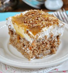 a piece of cake sitting on top of a white plate