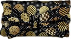 Stacy Adams Men's Bow Tie Hanky Black Gold Yellow Silver Polka Dot 2.5" Wide  | eBay Gold Yellow, Men Dress, Silver Gold