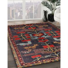 Red Rectangle, Animal Rug, Blue Green Orange, Black Area Rugs, Brown Rug, White Area Rug, Bath Decor, Bungalow Rose, Green Orange