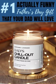 Looking for the perfect father gift? This hand-poured " Dad Chill-out "candle is the perfect gift for father's day, new dad, and perfect ideal for Christmas Gift. Actually Funny, Funny Candle, Candle Gifts, Father Gift, Gift For Father, Funny Candles