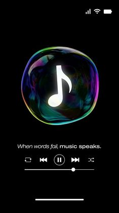 an mp3 player with the words when words fail music speaks