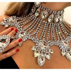 Rhinestone Bra, Luxury Necklace, Flower Accessories, Fabulous Jewelry, Drop Necklace, Water Drop, Sparkle Diamonds, Jewelry For Women, Collar Necklace