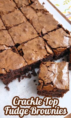 Crackle Top Fudge Brownies! A decadent recipe for thick, fudgy homemade brownies with glossy, crackly tops and intense chocolate flavor. Crackle Top Fudge Brownies, Crackle Top Brownies, Deep Dish Brownies, Brownie Toppings, Fudge Cake, Homemade Brownies, Fudgy Brownies, Fudge Brownies, Coconut Cake