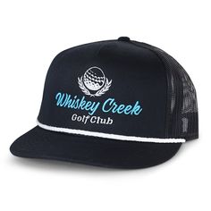 Whiskey Bent Hat Co-Whiskey Creek Classic Adjustable Trucker Hat For Sports, Classic Adjustable 5-panel Trucker Hat, Classic 5-panel Hat, One Size Fits Most, Classic Adjustable Baseball Cap For Golf, Adjustable Six-panel Snapback Hat For Golf, Classic Adjustable Golf Baseball Cap, Adjustable Six-panel Trucker Hat For Golf, Adjustable Six-panel Baseball Cap For Golf, Sporty Snapback Trucker Hat For Golf