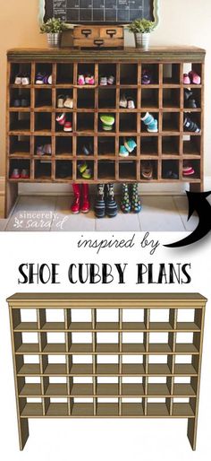 shoe cubby plans for an old dresser