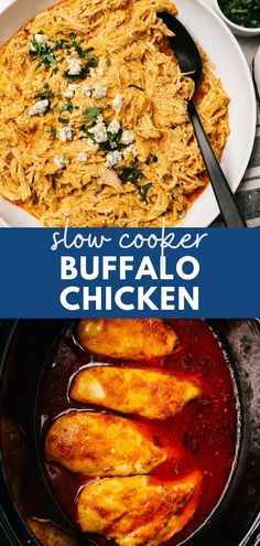 slow cooker buffalo chicken is the perfect meal for busy nights