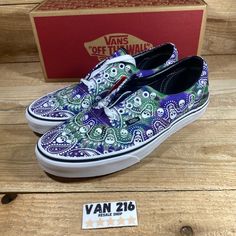 New Vans Era Bandana Tie Dye Purple Sneakers Shoes Lace Up Size 11m/12.5w Size 10.5m/12w Purple Vans Slip-on Sneakers, Purple Slip-on Vans Sneakers, Purple Low-top Vans Sneakers, Purple Low-top Skate Shoes With Vulcanized Sole, Purple Vans Sneakers For Skateboarding, Casual Purple Canvas Shoes With Rubber Sole, Casual Purple Sneakers For Skateboarding, Purple Vans Sneakers With Rubber Sole, Purple Skate Shoes With Vulcanized Sole