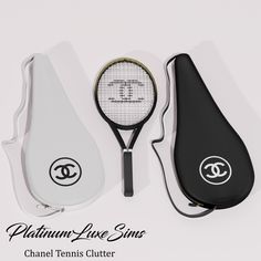 two tennis racquets and a case for the logo