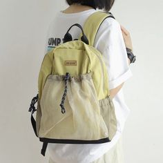 Women Streetwear Casual Travel Rucksacks Vintage All Match Trendy Fashion Backpacks Japanese Y2k Aesthetic Students Schoolbags Main Material: Polyester Lining Material: Polyester Backpacks Type: Softback Handle/Strap Type: soft handle Exterior:... Casual Large Capacity Backpack For Summer, Casual Large Capacity Summer Backpack, Trendy Yellow Student Backpack, Harajuku Style Large Capacity Nylon Backpack, Casual Yellow Backpack For Students, Casual Nylon Backpack For Summer, Casual Yellow Backpack, Yellow Harajuku Bag For Daily Use, Harajuku Nylon Travel Backpack