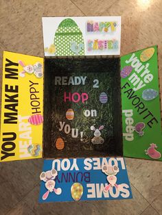 some very cute signs on the floor for someone to put in their classroom door decorations