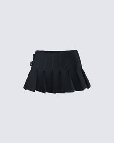 A little bit of skirt, and a lot of attitude - just how we like it 😏 Constructed from denim fabric that is complete with a metal button tab, a flared style, and a pleated design for the perfect everyday piece 🖤 Mini Flare Skirt, Denim Micro Mini Skirt, Dress Reference, Hi Fashion, Black Jeans Outfit, Thrift Flip, Black Off Shoulder, Micro Mini Skirt, Fire Fits