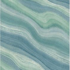 a blue and green marble textured wallpaper with wavy lines on the surface,