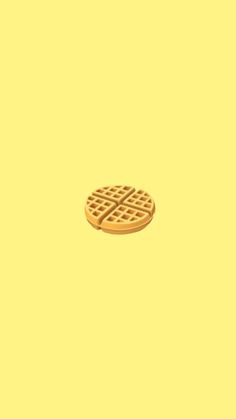 a waffle on a yellow background