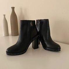 Add A Little Edginess To Your Ensemble With The Fierce Look Of The Coach Bootie! Stud Detailing Adds Eye-Catching Appeal To The Leather Bootie. Coach Ankle Boots, Coach Bootie, Coach Shoes, Leather Booties, Bootie, Bootie Boots, Boats, Ankle Boot, Ankle Boots