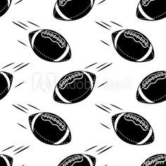 seamless pattern with footballs on white background