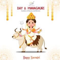 Day 7 Navratri Goddess, Day 8 Navratri Goddess, Navaratri Poster, Goddess Mahagauri, Navratri Day 8, Navratri Devi, Happy Navratri Wishes