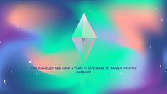 a colorful background with an image of a diamond in the sky and text that reads you can click and pick a pattern have more to dance into the garbage