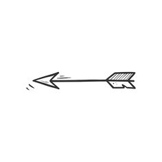 an arrow drawn in black ink on a white background