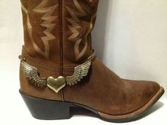 Flying Heart, Brass Tacks, Boot Straps, Boot Jewelry, Boot Cuffs, Foot Jewelry