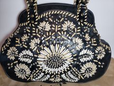 Embroidered Leather, Bohemian Floral, Leather Pulls, Custom Leather, Vintage Handbags, Leather Handbag, Y2k Vintage, Leather Handbags, Bags Handbags