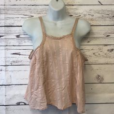 Brand New With Tags Feminine Beige Crop Top For Spring, Pink Lace Top Camisole For Spring, Cute Camisole For Day Out, Beige Cami Top For Spring, Cute Beige Tops For Brunch, Feminine Beige Camisole For Spring, Trendy Beige Spring Camisole, Cute Summer Lace Top, Spring Beige Lace Top Camisole