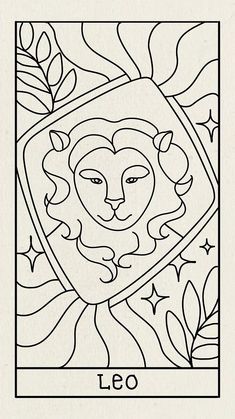 the zodiac sign leo is depicted in black and white