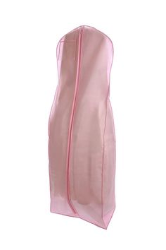 a pink garment bag on a white background