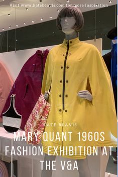 Kate Beavis' Top Favourite Mary Quant 1960s Looks From The V&A Fashion Exhibition.  The fashions of British designer, Mary Quant are displayed right now at the V&A Museum in London. She is an icon of the 1960s so if you love this decade, this is a must see exhibition. It is on until 16th February so you have time!  #1960s #retrofashion #vintagefashion #maryquant Mary Quant Fashion, Classic Dresses, Swinging 60s, Swinging Sixties