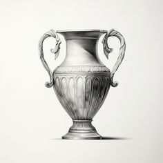 a black and white drawing of a vase