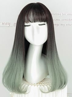 Black Green Ombre Wig (46 cm) - $20 + shipping - Short, airy bangs (~12 cm) - Fake natural scalp - Heat resistant up to 180 degrees Celsius - Worn once, great condition Airy Bangs, Paw Pad, Ombre Wig, Green Ideas, Nice Hair, Ombre Wigs, Green Ombre, Dream Hair