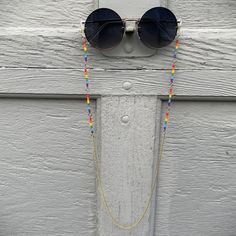 handmade beaded chain for glasses Adjustable Beaded Necklaces With Round Beads And Chain, Adjustable Beaded Necklace With Round Beads And Chain, Everyday Glass Beaded Chain Necklace, Beaded Glasses Chains With Round Beads, Beaded Glass Chains For Glasses, Adjustable Chain Glass Beaded Necklaces For Jewelry Making, Glass Beaded Necklaces As Fashion Accessory, Glass Beaded Necklaces For Fashion Accessory, Everyday Beaded Glass Chain For Glasses