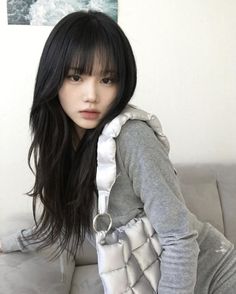 Faceclaims Japanese, K Pop Face Claim, I Love Asians Sign Pfp, Japanese Face Claim, Long Straight Black Hair, Female Icons, Straight Black Hair, Asian Haircut