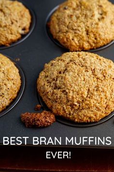 bran muffins in a muffin tin Fluffy Bran Muffins, Wheat Bran Muffins Healthy, Bran Muffins With Wheat Bran, Bran Muffins With Buttermilk, Buttermilk Bran Muffins Recipe, Wheat Bran Recipes, Jumbo Bran Muffins, Bran Muffin Recipe