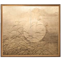 Wabi Sabi Painting, Deco Paint, Environment Painting, Wild Grasses, Japanese Screen, Japan Painting, Asian Painting, Fine Art Painting Oil