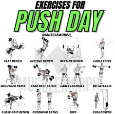 the exercises for push day poster