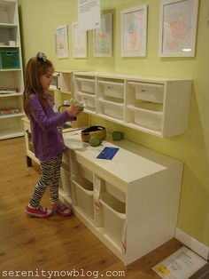 Great post on organizing ideas at IKEA, love this one for kids rooms - shelves on walls Trofast Ikea, Kid Furniture, Ikea Toy Storage, Ikea Toys, Ikea Crafts, Ikea Shopping, Bedroom Toys, Storage Kids Room, Ikea Shelves