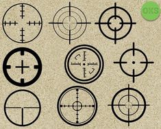 a set of crosshairs and scopes for different types of sightglasses