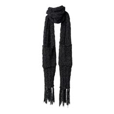 Black DMM SCARF ADULT POCKET Britt's Knits Apparel & Accessories - Winter - Adult - Scarves & Wraps Pocket Scarf, Cable Scarf, Knotted Fringe, Pocket Scarves, Cable Knit Scarf, Cooling Scarf, Winter Knits, Knit Scarf, Knitting Designs