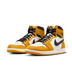 Air Jordan 1 Retro High OG 'Yellow Ochre' DZ5485-701 Yellow Leather Sneakers For Outdoor, Yellow Ochre, Air Jordan 1 Retro High Og, Air Jordan 1 Retro High, Air Jordan 1 Retro, Jordan 1 Retro High, Jordan 1 Retro, Air Jordan 1, Stylish Sneakers