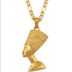 This Nefertiti Pendant Necklace Is An Accessorise Favorite! This Alloy Necklace Is Tarnish Free And Perfect For Everyday Wear. Pendant Size Is 3.7 Cm And And Come With A 60 Cm (23.6in) Chain. Nefertiti Pendant, Nefertiti Necklace, Heart Stone Necklace, South Sea Pearl Necklace, Accessorize Jewellery, Cherry Necklace, Pink Choker, Double Chain Necklace, Golden South Sea Pearls