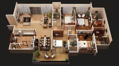 the floor plan of a two bedroom apartment with an attached kitchen and living room area