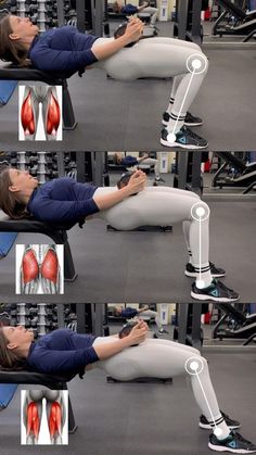 the woman is doing exercises on her legs