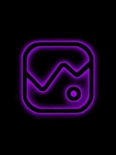 a black background with a purple light in the shape of a square and an arrow