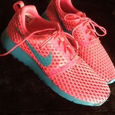 You Will Love These. No Box But Brand New Never Worn. Hot Neon Pink Mesh With Turquoise Bottoms And Swoosh. Pink Mesh Sneakers For Training, Pink Sneakers With Perforations For Light Sports, Pink Perforated Sneakers For Light Sports, Pink Mesh Sneakers For Workout, Pink Mesh Sneakers For Spring, Pink Perforated Sneakers For Spring, Cute Pink Sneakers For Sports, Pink Lace-up Fun Sneakers, Pink Round Toe Sneakers For Workout