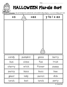 halloween puns sort worksheet for kids to practice spelling and writing the words